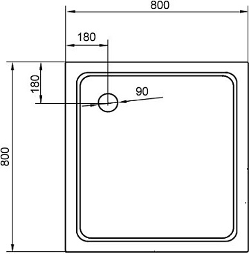Поддон для душа Cezares Tray TRAY-A-A-80-15-W 80x80, с сифоном