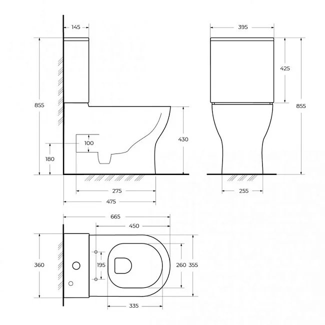 Чаша для унитаза-компакта BelBagno Sfera-Tor BB2141CP-TOR/SC Sancos — Оригинал