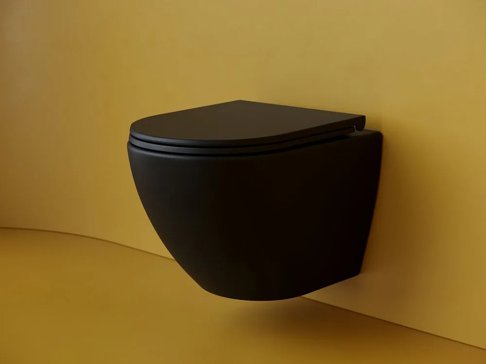 Подвесной унитаз Ceramicanova Metropol Торнадо безободковый, CN4002TMB черный матовый Sancos — официальный сайт