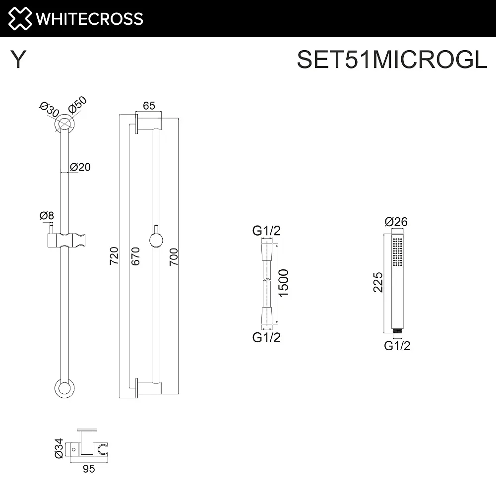 Душевой гарнитур WHITECROSS SET51MICROGL, золото Sancos — официальный сайт