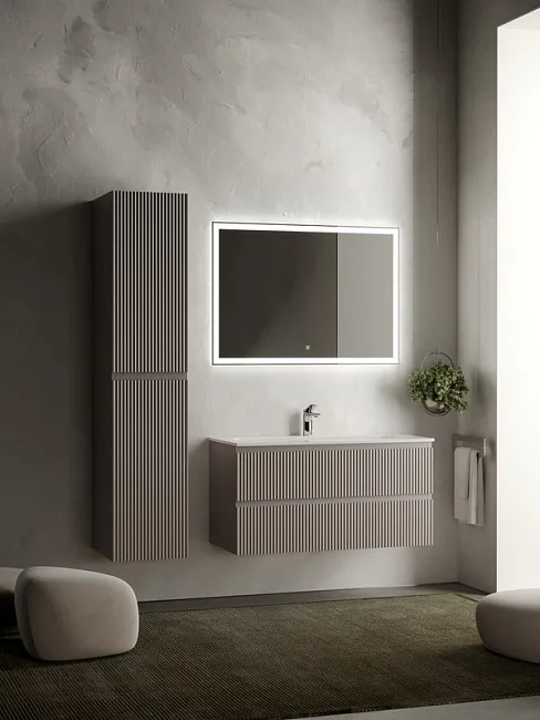 Тумба под раковину Sancos Snob R 100 подвесная Doha soft (пыльная роза), SNR100SM Sancos — Оригинал