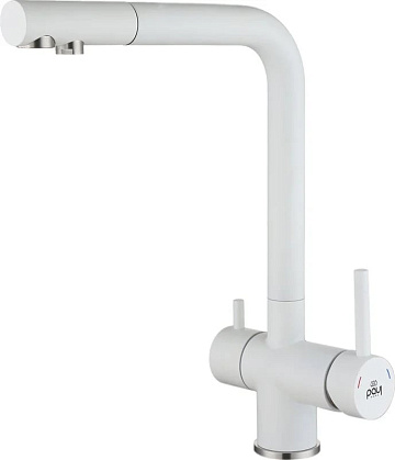 Смеситель для кухни Paulmark Skalen Sk213020-WH, белый матовый