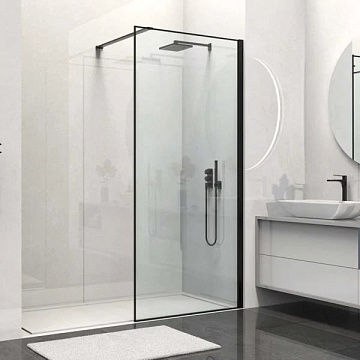Душевая перегородка Walk-In VSW-1HS900CLB, 900*2000, черный матовый, стекло прозрачное