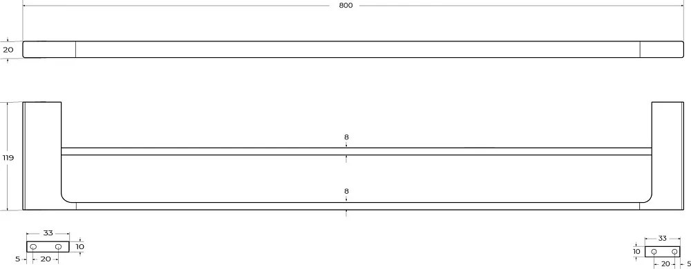 Полотенцедержатель Cezares Slider THD-80-IN сатин Sancos — официальный сайт