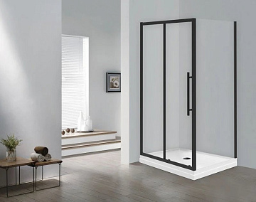 Душевой уголок Esbano Flex ESF-128PS-B 120х80 см, профиль черный, стекло прозрачное