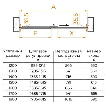 Душевая дверь в нишу RGW Passage PA-017 120 см, профиль хром