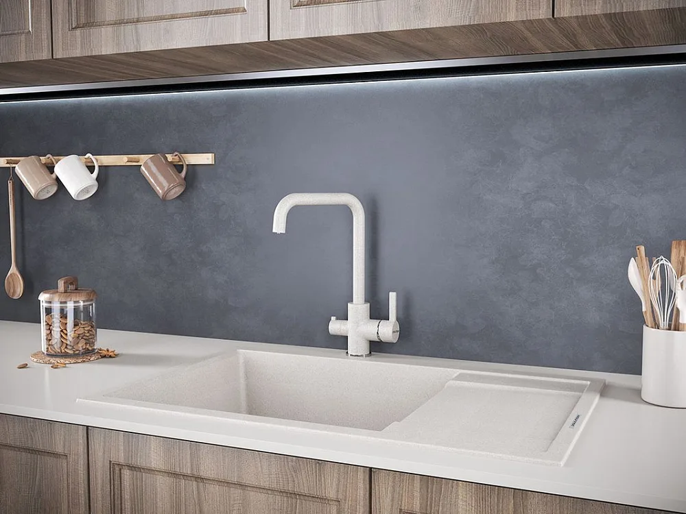 Смеситель для кухни Paulmark Logas Lo213021-328 бежевый Sancos — официальный сайт