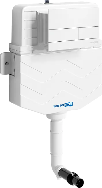 Смывной бачок скрытого монтажа Wasserkraft Aller 10TLT.031.ME.WM04, с кнопкой смыва матовой белой Sancos — Оригинал
