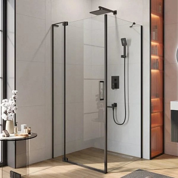 Душевой уголок Cezares Slider AH 1 90-90/100 C Nero профиль черный, стекло прозрачное