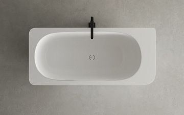 Ванна из искусственного камня Salini Ninfea S-Stone 180x80 см, отдельностоящая, матовая белая, со сл