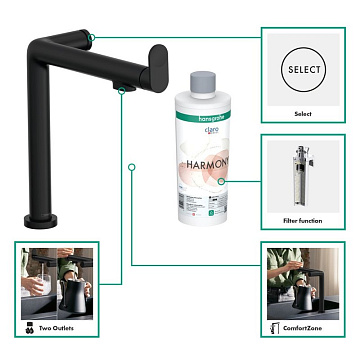 Смеситель для кухни Hansgrohe Aqittura M91 76804670 матовый черный