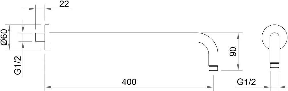 Кронштейн для верхнего душа Berges Ventas R 074009 хром