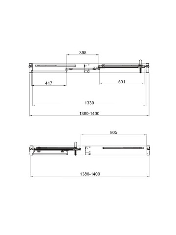 Душевая дверь в нишу Veconi Premium Prato 300 CH-L 140, профиль матовый хром, стекло прозрачное