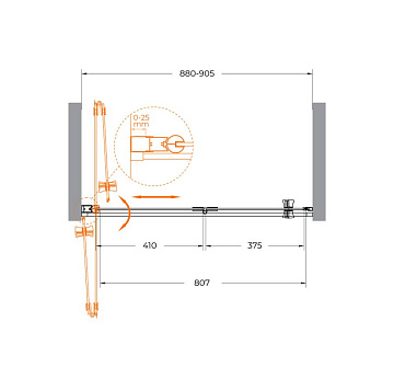 Душевая дверь в нишу Cezares Eco O-BS-12-90-C-Cr