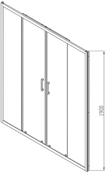 Душевая дверь в нишу Vincea Alpha VDS-3AL2180CL 180 см, стекло прозрачное, хром