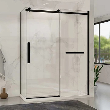 Душевой уголок Vincea Como Soft VSR-1CS8014CLB 140x80 см профиль черный, стекло прозрачное