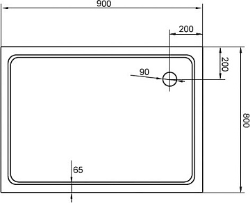 Поддон для душа Cezares Tray SMC TRAY-M-AH-90/80-35-W 90x80