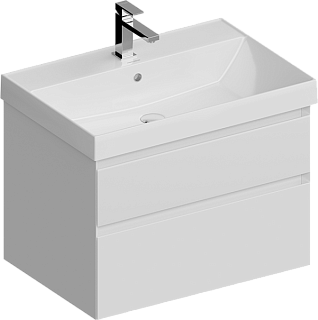 Тумба под раковину без столешницы KERAMA MARAZZI Cubo 70 подвесная, белая матовая