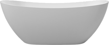 Ванна из искусственного камня WHITECROSS Onyx C 160x75 см, отдельностоящая, белая, овальная, с донны