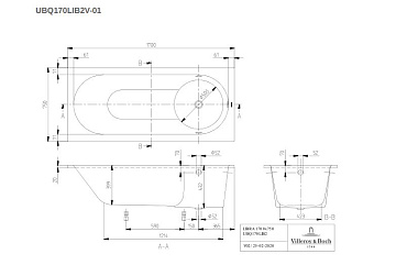 Квариловая Villeroy & Boch Libra UBQ170LIB2V-01 170x75 см, встраиваемая, цвет альпийский белый