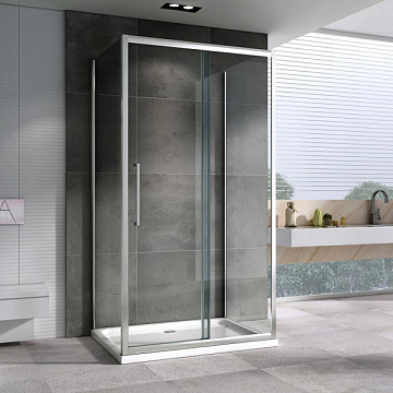 Душевой уголок Abber Schwarzer Diamant AG30150H-S75-S75 150x75, профиль хром, стекло прозрачное