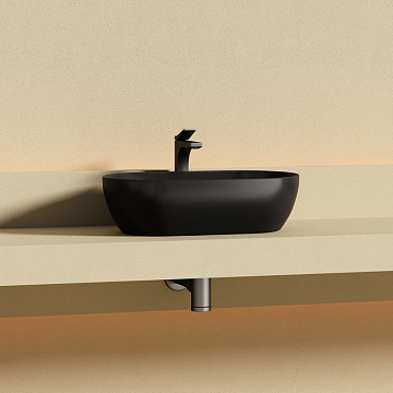 Раковина накладная Ceramicanova Twist овальная 50 см черный матовый CN12001MB