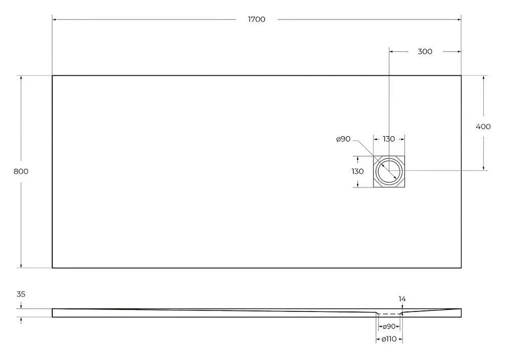 Поддон для душа BelBagno Uno TRAY-MR-UNO-AH-170/80-35-W-NO 170х80, белый, с сифоном Sancos — официальный сайт