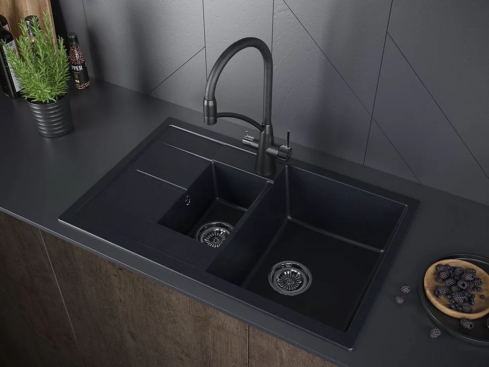 Смеситель для кухни Paulmark Siegen Si213111-418 черный металлик с гибким изливом Sancos — официальный сайт