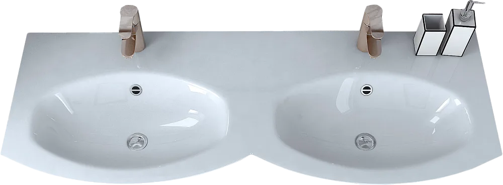 Мебельная раковина Cezares 50156 Doppio Bianco 138 см Sancos — официальный сайт