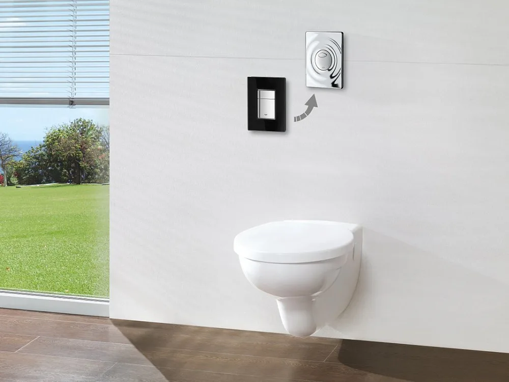 Кнопка смыва Grohe Surf 38861000 хром Sancos — официальный сайт