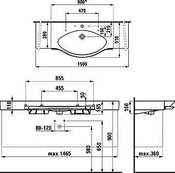 Мебельная раковина Laufen Palace 8.1170.6.000.104.1
