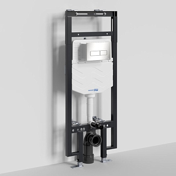 Система инсталляции для унитазов Wasserkraft Dinkel 58TLT.010.ME.BN03, с кнопкой смыва никель