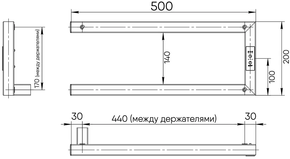 Полотенцесушитель электрический Indigo Nix DGN20-50BRLt 20х50, черный муар Sancos — официальный сайт