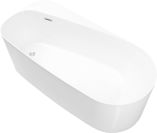 Акриловая ванна Allen Brau Priority 1 170x80 см, отдельностоящая, белая, овальная, на ножках, со сли