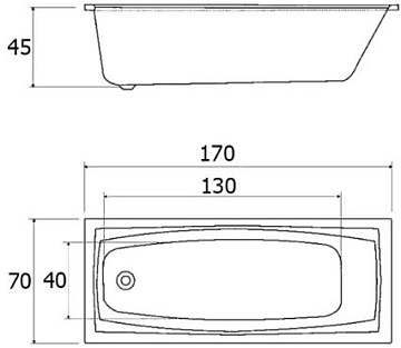 Акриловая ванна ALBA SPA Valencia 170x70 см, ВПР0070000100
