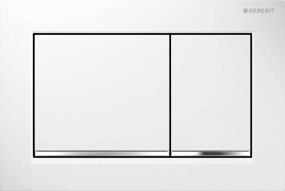Кнопка смыва Geberit Omega 30 115.080.KJ.1 белая, хром Sancos — официальный сайт