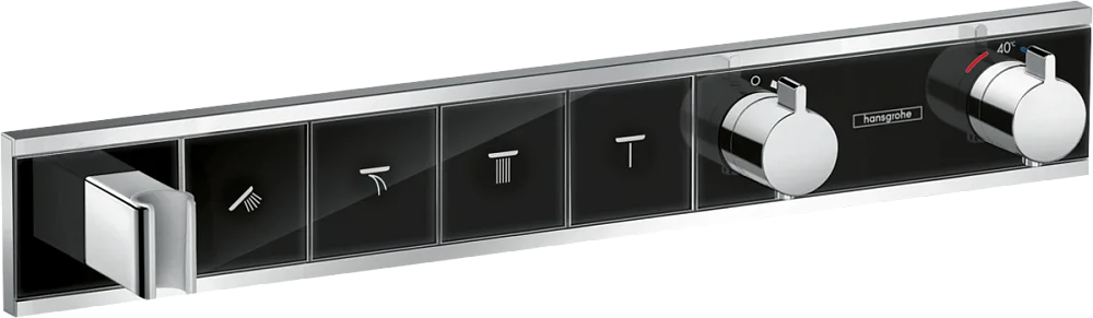Термостатический смеситель встраиваемый Hansgrohe RainSelect 15357600, для душа, шлифованный черный  Sancos — официальный сайт