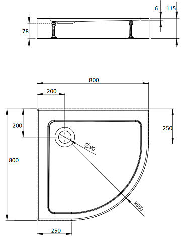 Поддон для душа Radaway Doros A Compact 80x80