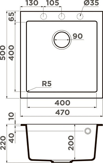 Мойка кухонная Omoikiri Bosen 47-PL платина
