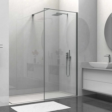 Душевая перегородка Walk-In VSW-1HS900CLGM, 900*2000, вороненая сталь, стекло прозрачное