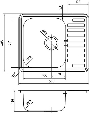 Мойка кухонная IDDIS Strit STR58PDi77