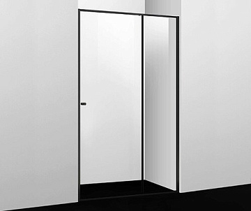 Душевая дверь в нишу Wasserkraft Dill 61S05 120 см, профиль матовый черный, стекло прозрачное