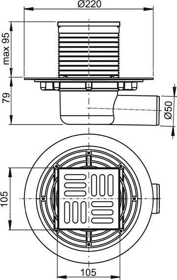 Душевой трап AlcaPlast APV 1321