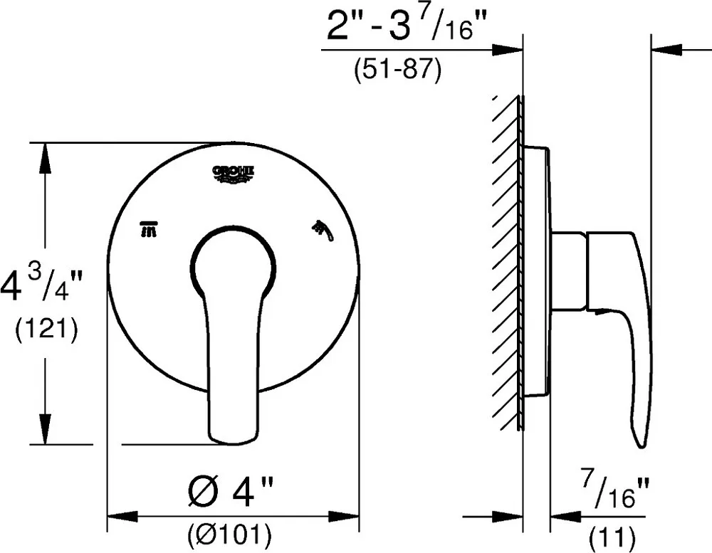 Переключатель потоков Grohe Eurosmart 19972002, на три потребителя Sancos — официальный сайт