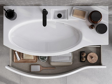 Мебельная раковина KERAMA MARAZZI Riva 100 L, глянцевая белая