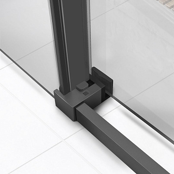 Душевой уголок Vincea Slim Soft VSR-1SS8014CLGM 140х80, профиль вороненая сталь, стекло прозрачное