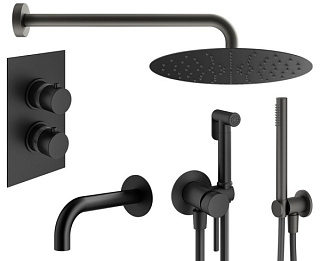 Комплект для ванной Plumberia Selection Ixo KITZXOT19QNO60 С ВНУТРЕННЕЙ ЧАСТЬЮ, черный матовый