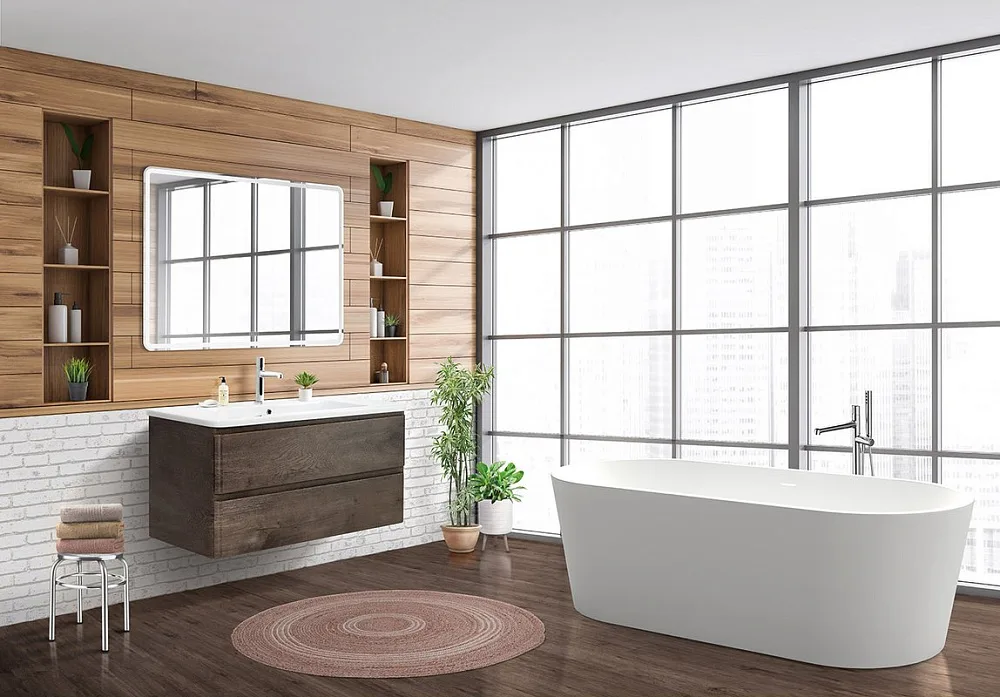 Тумба под раковину без столешницы BelBagno Albano-Cer 105 подвесная, robere nature grigio Sancos — официальный сайт