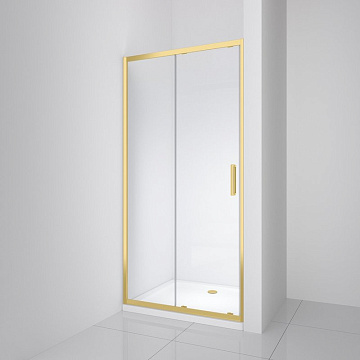 Душевая дверь в нишу BelBagno Luce BF-1-110-C-ORO профиль золото, стекло прозрачное