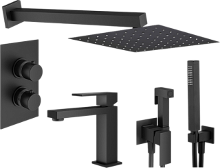 Комплект для ванной Plumberia Selection Tag KITZTGT18QNO53 С ВНУТРЕННЕЙ ЧАСТЬЮ, черный матовый
